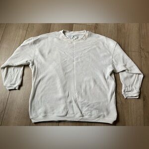 White Waffle Knit Sweater